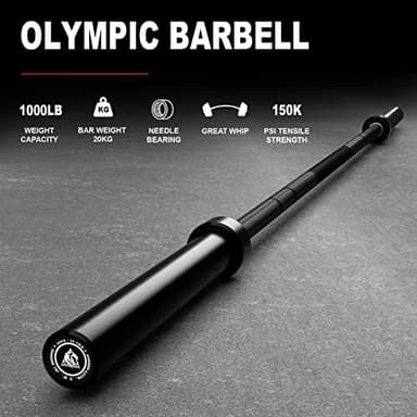 LIONSCOOL 7FT Olympic Barbell for Weightlifting, Power Lifting, 2 Inch Strength Training Bar for Squats, Deadlifts, Presses, Rows, Curls - 700lbs/1000lbs/1500lbs Capacity - Image 4