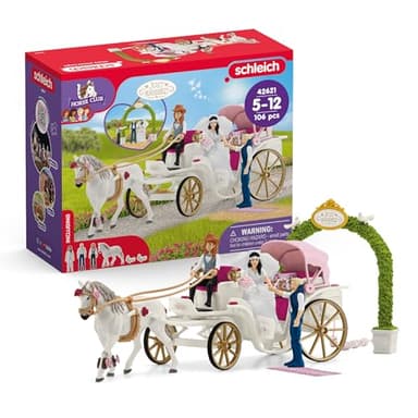 Schleich Horse Club - Wedding Carriage Playset with Horse and Carriage with Bride and Groom Figurines - Ages 5+ - Image 1