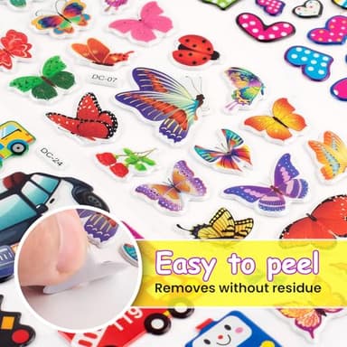 Habett 3D Stickers for Kids & Toddlers, 500+ 3D Puffy Stickers Including Animals, Letters, Numbers, Dinosaurs, Cars and More for Boys, Girls, Teachers, Reward, Craft Scrapbooking - Image 7