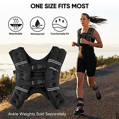 APEXUP Weighted Vest with 5lbs/10lbs/15lbs/20lbs/25lbs/30lbs Weights and Reflective Stripe, Weight Vest Men Women for Workout, Strength Training, Running (Black, 25lbs) - Image 5