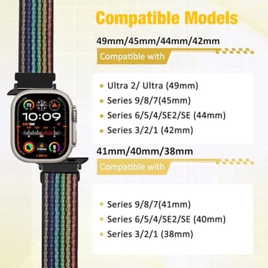 WolliLe Nylon Sport Loop Band Compatible with Apple Watch Band 38mm 40mm 41mm 42mm 44mm 45mm 46mm 49mm Women Men, Soft Adjustable Replacement Strap for iWatch Series 10 9 8 7 6 5 4 3 2 1 SE Ultra 2/1 - Image 5