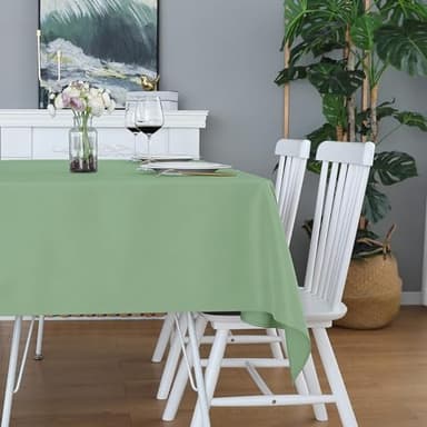 Easy-Going 6 Pack Sage Green Tablecloths 60x102 Inch for 6 Ft Rectangle Table, Washable Polyester Waterproof Stain Resistant Table Cloth, Decorative Table Cover for Kitchen, Dining Tables, Events - Image 2
