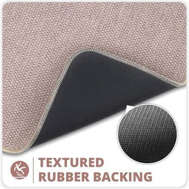 Bath Mat,Ultra Thin Bathroom Rugs,Rubber Bath Mats for Bathroom,No Slip Bath Rugs,Quick Dry,Machine Washable,Low Pile,Absorbent,Shower Outside,Sink,Home Decor Accessories.Beige,1'5"x2'3"(17x27inch) - Image 4