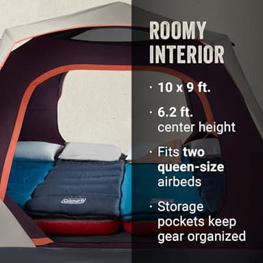 Coleman Skylodge Instant Tent with Rainfly, 4/6/8 Person Family Tent Sets Up in a Minute, Includes Pre-Attached Poles & Carry Bag - Image 2