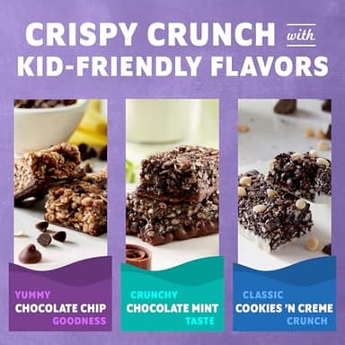 Zbar Protein - Chocolate Chip, Chocolate Mint, and Cookies 'n Creme - Variety Pack - Crispy Snack Bars - Made with Organic Oats - Non-GMO - 5g Protein - Gluten Free Protein Bars (18 Pack) - Image 3