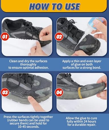 EPN Super Glue for Shoe Repair, 35g Heavy Duty Waterproof Adhesive – Strong Bond for Soles, Boots, Sneakers, Athletic Shoes, Heels, Sandals, Fast Drying, Long-Lasting, Pack of 2 - Image 6