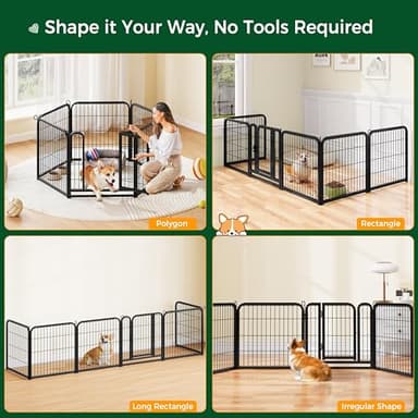 Yaheetech Dog Playpen Outdoor, 24 inch 6 Panels Dog Pen Indoor Heavy Duty Puppy Exercise Pen Metal Pet Fence for RV Camping/Yard/Garden - Image 5