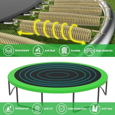 YORIN Tranpoline 16FT, Outdoor Tranpoline for Kids and Adults 1500LBS Tranpoline with Basketball Hoop, Enclosure Net, Back Yard Heavy Duty Recreational Tranpolines, ASTM Approved - Image 3