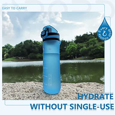 Opard Peak Water Bottle 20 Oz BPA Free Tritan Plastic Leak Proof Flip Top for School Kids Sports Gym Yoga Camping (Aqua) - Image 7