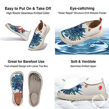 UIN x FatCatArt Collaboration Women's Art Travel Walking Shoes Slip On Casual Lightweight Fashion Sneaker Toledo ⅩⅤ Love Irises' Smell 3 (9) - Image 6