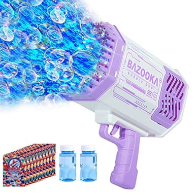 Bubble Gun, 69 Holes Bubble Machine Bubbles Kids Toys for Boys Girls Age 3 4 5 6 7 8 9 10 11 12 Year Old, Summer Outdoor Toy Birthday Wedding Party Halloween Favors - Image 1