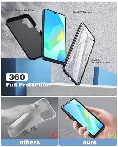 FNTCASE for Samsung Galaxy A16-5G Case: Phone Case with Built-in Screen Protector Protective Silicone Cell Phone Cover Rugged Shockproof Full Protection Slim Dual Layer Case - Image 3