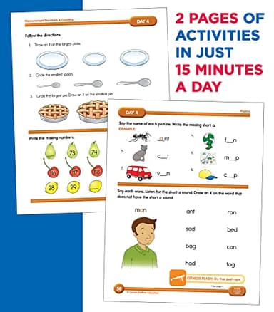 Summer Bridge Activities Kindergarten to 1st Grade Workbooks, K-1 Activity Book With Math, Reading Comprehension, Science, Fitness, Social Studies, Writing Practice, and Flash Cards (Volume 2) - Image 6