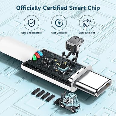 chcela 60W USB C to USB C Cable [3Pack] iPhone 17 16 15 Fast Charging Cable,6ft Long USB-C to USBC Power Cord for iPhone 17 Air/16/15 Pro Plus Pro Max,MacBook Pro Air/iPad Pro 12.9/11,AirPods 4(White) - Image 3