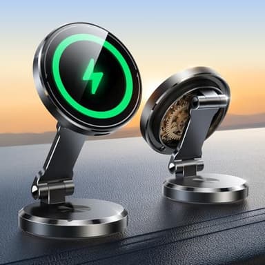 JOYROOM for MagSafe Car Mount Charger with Rotatable Charging Panel, 15W Fast Charging Metal Magnetic Phone Holder, Dashboard Wireless Charger for iPhone Car Mount for iPhone 17/16/15/14/13/12 - Image 1
