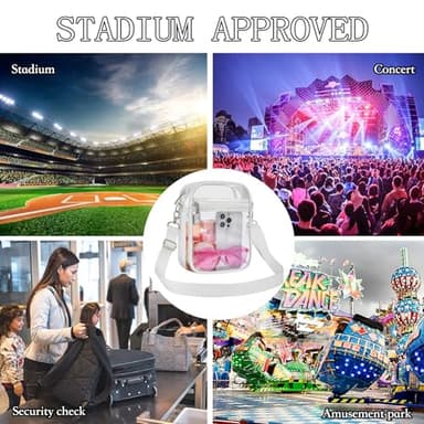 USPECLARE Clear Purse Stadium Transparent Messenger Bag Stadium Approved for Men and Women Clear CrossBody Bag - Image 7