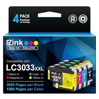 E-Z Ink LC3033XXL Replacement for Brother LC3033 XXL LC3035 Ink Cartridges Super High Yield to Use with Brother MFC-J995DW MFC-J805DW MFC-J815DW MFC-J995DW XL MFC-J805DW XL Printer (4 Pack) - Image 1