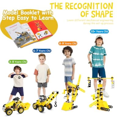 choopheme 10 in 1 Stem Toys for 5 6 7 8 9+ Year Old Building Block Kit Stem Activities Projects Boy Toys Age 4-8 5-7 6-8 8-10 Creative Set Educational Engineering Excavator Construction Birthday - Image 3