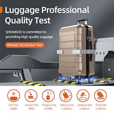 SHOWKOO Luggage Sets Expandable PC+ABS Durable Suitcase Double Wheels TSA Lock 3pcs, Champagne - Image 8