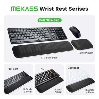 MEKASS Keyboard Wrist Rest, Soft Memory Foam Wrist Support for Keyboard, Keyboard Hand Rest Pad for Wrist Pain Relief, Keyboard Wrist Guard for Long Hours of Work, Gaming, Studying（Gray） - Image 7