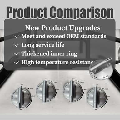 Fioqe 5Pcs 7733P410-60 Gas cooktop Control knob,Durable, Perfect fit for Jenn-Air, Maytag, KitchenAid Gas cooktops, can Replace for 74007733, AP5668987, PS2375871, AP6011505 - Image 5