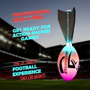 KASTUMBGA Premium Foam Glow in The Dark Football, Latest LED Light up Football, Color-Changing-Perfect Birthday&Camping Gift for Kids 8-15+,Sports&Outdoors Toys for Ages Kids 8 9 10 11 12 13 14 15 - Image 5
