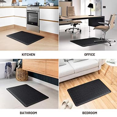 HappyTrends Floor Mat Cushioned Anti-Fatigue ,17.3"x28",Thick Waterproof Non-Slip Mats and Rugs Heavy Duty Ergonomic Comfort Rug for Kitchen,Floor,Office,Sink,Laundry,Black - Image 7
