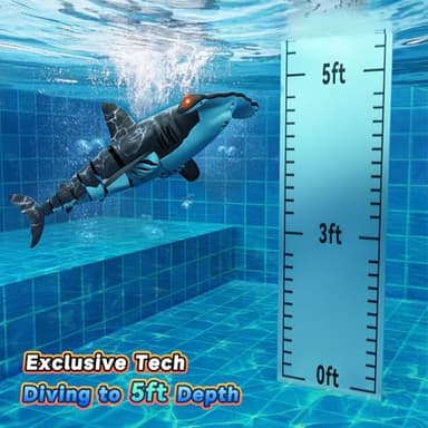 fygurso Remote Control Shark Toys High Simulation,Water Toys for Kids, High Simulation Shark for Pool & Bath, Ideal Gifts for Boys Ages 6+ (Gray) - Image 2
