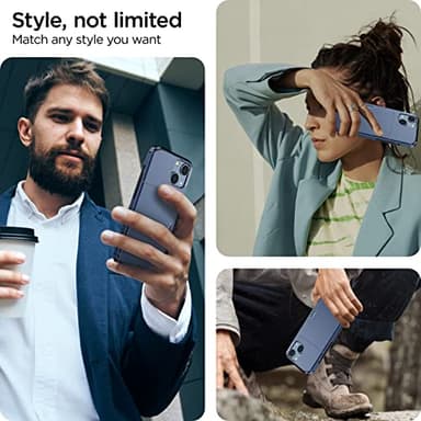 harusaki Compatible with Both iPhone 13/14 Case with Hidden Card Holder - Wireless Charging Compatible iPhone 13/14 Wallet Case for Men and Women (Blue) - Image 2