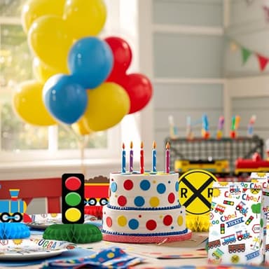 9 Pack Train Table Decorations - Train Party Decorations for Kids' Birthday and Baby Shower - Train Table Toppers - Image 6