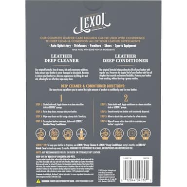 Leather Conditioner and Cleaner Kit by Lexol, Use on Furniture, Car Interiors, Shoes, Handbags, Includes 2 Application Sponges, Two-Step System, 16 oz Each - Image 9
