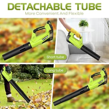 Leaf Blower, Electric Cordless Leaf Blower with 2 Batteries and Charger, 2 Speed Mode, Lightweight Leaf Blowers for Blowing Leaves, Lawn Care, Patio Cleaning and Dust - Image 6
