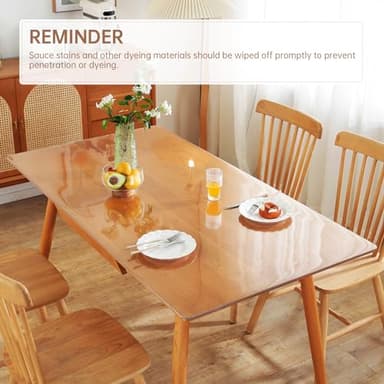 Warmstar Clear Table Protector 2mm Thick, 54x84Inch Clear Table Cover Protector, Plastic Table Cover, Clear Desk Mat Desk Pad, Desk Protector Mat for Coffee Table, Writing Desk, Dining Room - Image 4