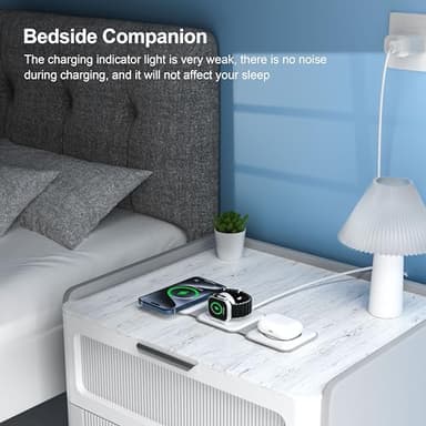 UCOMX 3 in 1 Charging Station for Multple Devices,Foldable 3 in 1 Wireless Charger for Travel,Nano Wireless Charging Station for iPhone16 15 14 13 12 Pro Max/Watch 10 9 8 7 6 5 4 3 Ultra/AirPod Pro - Image 6