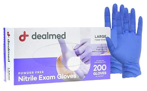 Dealmed Medical Exam Gloves – 200 Count Large Nitrile Gloves, Disposable, Non-Irritating Latex Free, Multi-Purpose Use for a First Aid Kit and Medical Facilities - Image 1