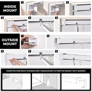 UNISHADES 100% Privacy L-Shaped Blades Mini Blinds for Indoor Windows 1" Vinyl Cordless Window Blinds for Home, for Window Size 34" W × 64" H (Blinds Size 33 5/8" W × 64" H) Grey - Image 8