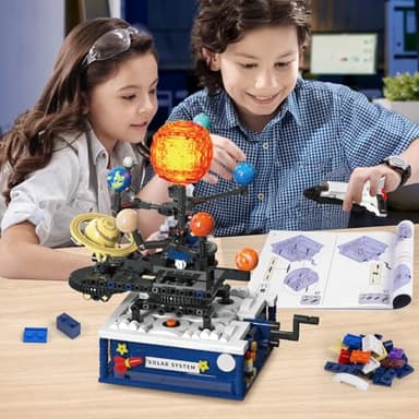 Solar System Building Sets with Light - Rotatable Space Exploration Building Toys with 9 Planets & Rocket Sets Science Astronomy Educational Gifts for Boys Girls Age 6+ Years Old Kids(775 PCS) - Image 9