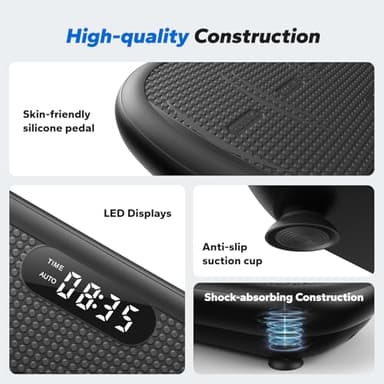 MERACH Vibration Plate Exercise Machine, Vibration Plate 440 Lbs Capacity, Bluetooth and Silicone Pedal, Stimulate Deep Fat, Vibration Plate for Lymphatic Drainage, Vibrating for Weight Loss(Black) - Image 6