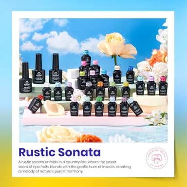 Beetles 25 Colors Gel Nail Polish Set, 32PCS Yellow Orange Gel Polish Rustic Sonata with Base Coat Glossy & Matte Top Coat White Blue Pink DIY Salon Nail Manicure Kit All Season Gifts for Women - Image 3