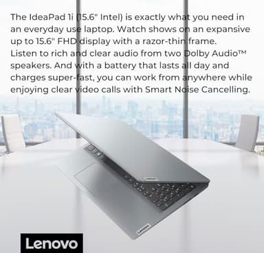 Lenovo IdeaPad 1 Student Laptop, 15.6" FHD Display, Intel Dual Core Processor, 12GB RAM, 512GB SSD + 128GB eMMC, 1 Year Office 365, Wi-Fi 6, Webcam, Bluetooth, SD Card Reader, Windows 11 Home, Grey - Image 4