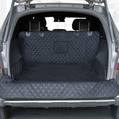 PETICON SUV Cargo Liner for Dogs, Waterproof Pet Cargo Cover Dog Seat Mat for SUVs Sedans Vans with Bumper Flap Protector, Non-Slip, Large Size Universal Fit, Black - Image 1