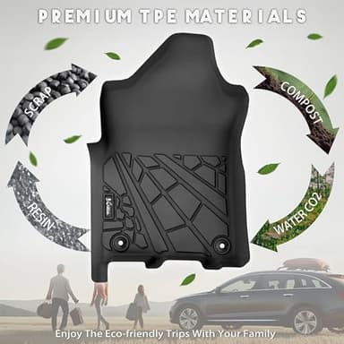 KARPAL Floor Mats for Ram 2500/3500 Crew Cab 2019-2025, TPE All-Weather Floor Liners 1st & 2nd Row Car Mats, Ram Accessories - Image 6