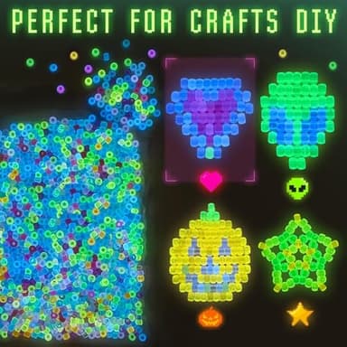 Glow in The Dark Pony Beads for Bracelets, 1000+pcs 6x9mm Rave Kandi Acrylic Beads Neon Luminous Colored Charms Hair Bead for Braids Girls Halloween Jewelry Making Crafts Party Supplies - Image 8