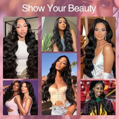 13x6 Lace Front Wigs Human Hair Pre Plucked 200% Density Body Wave HD Lace Front Wigs Human Hair Transparent Frontal Glueless Wigs Virgin Human Hair with Baby Hair for Women Natural Black 30 Inch - Image 7
