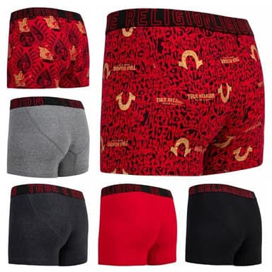 True Religion Mens Boxer Briefs Cotton Stretch Underwear for Men Pack of 6 Red - Image 2