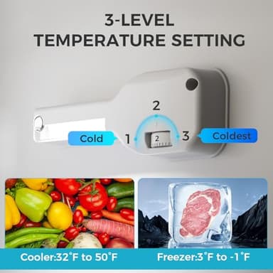 COWSAR 3.2 Cu.Ft Mini Fridge with Freezer, Double Door Compact Mini Fridge for Bedroom, Adjustable Thermostat, Energy-efficient Low Noise Small Refrigerator For Dorm, Office, Bar, RV, Bedroom - Image 4