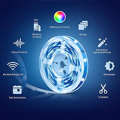 Kasa Smart LED Light Strip, 16.4ft WiFi LED Strip Works with Alexa, Google Home, SmartThings, High Brightness with 16 Million Colors, RGB, Grouping, Adjustable Length, Up to 25,000 Hours (KL400L5) - Image 3