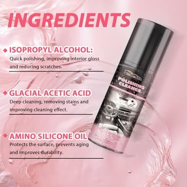 YJW Car Interior Cleaner & Polish, All Purpose Interior Detailer Spray, 2 Packs of 100ml, Lemon Scent, Compatible with Vinyl, Rubber, Plastic - Image 5