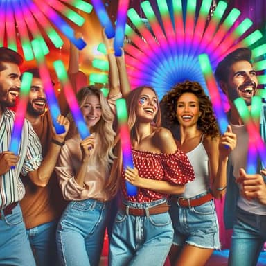 wellent 64 Pack Foam Glow Sticks, Bulk LED Foam Sticks, Foam Light Up Sticks with 3 Mode Colorful Flashing, Glow Party Supplies, Glow Sticks Bulk Party Pack for Wedding, Birthday, Concert, Halloween - Image 7