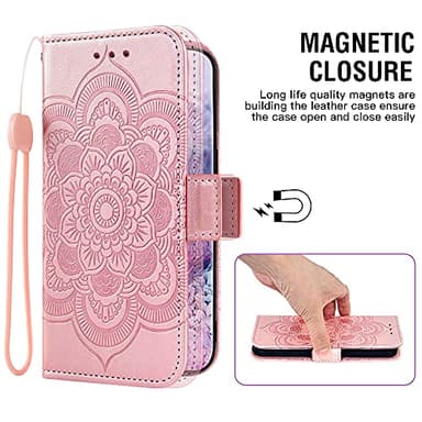 Compatible with LG G7 ThinQ Wallet Case and Tempered Glass Screen Protector Flip Cover Card Holder Cell Phone Cases for LGG7 One G 7 Plus LG7 Fit LG7ThinQ 7G Thin Q G7+ G7thinq LGG7thinq Men Rose Gold - Image 5